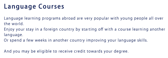 Language courses